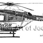 1548 | Aviation Art of Joe Milich Side view of a ThedaStar air ambulance helicopter with registration N391PH.
