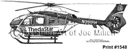 Side view of a ThedaStar air ambulance helicopter with registration N391PH.